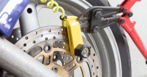 Bolt cutting a motorbike lock