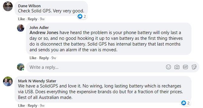 Solid GPS Caravan Testimonial 2