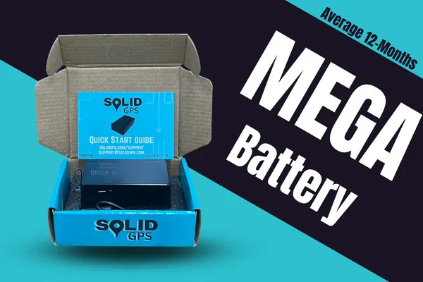 Solid GPS Tracker in a box with 12 months mega battery life