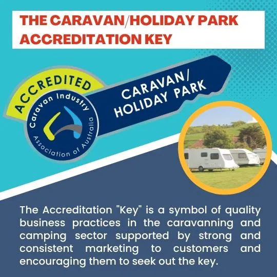 The Caravan/Holiday Park Accreditation Key Infographic explaining the caravan and holiday park accreditation key