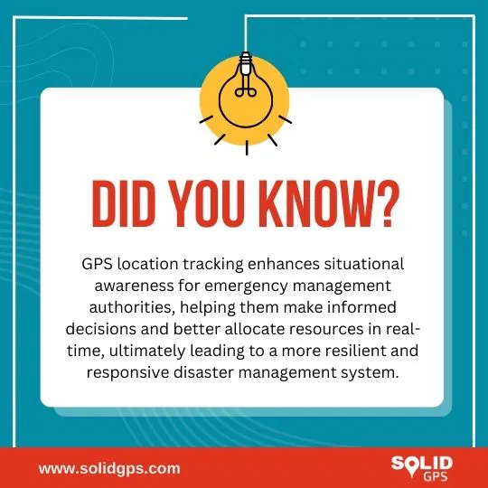 Fact About GPS Trackers in Emergency Situations Infographic showing a fact about GPS trackers in emergency situations
