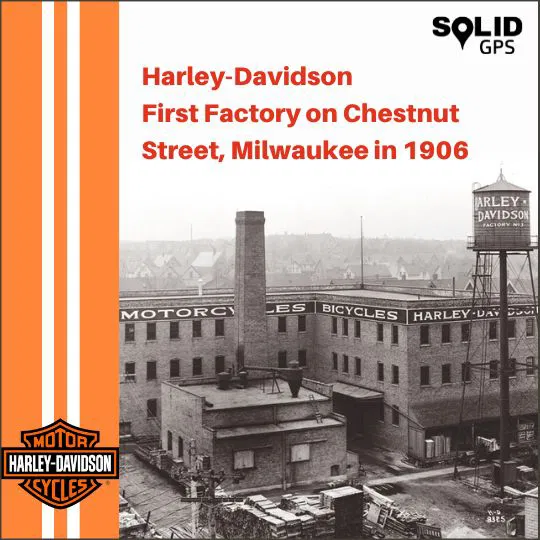 Harley-Davidson First Factory Historic photo of the first Harley-Davidson factory