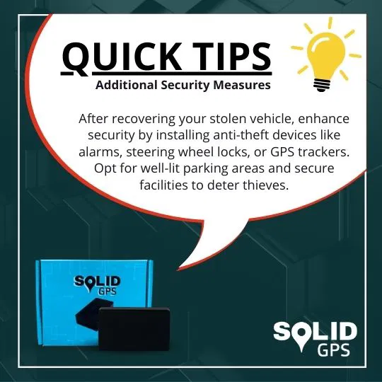 Security Measures for Vehicles Infographic showing security measures for protecting a vehicle