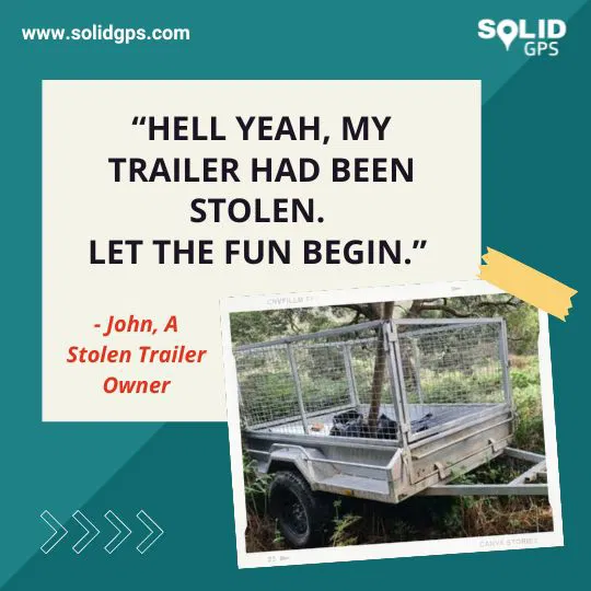 A Stolen Trailer Infographic showing a photo of a stolen trailer