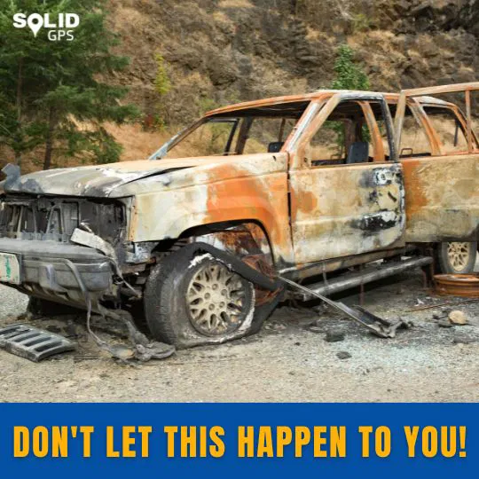 Wrecked Stolen Vehicle Stolen Vehicle Wrecked Without a GPS Tracker