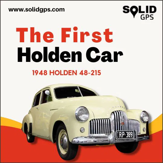 Historic photo of the first Holden car, the 1948 Holden 48-215