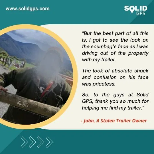 Photo of the Trailer Thief Infographic showing a photo of the thief who stole the trailer