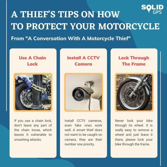 Tips to Protect Your Motorbike from Thieves Infographic with tips to protect your motorbike from thieves
