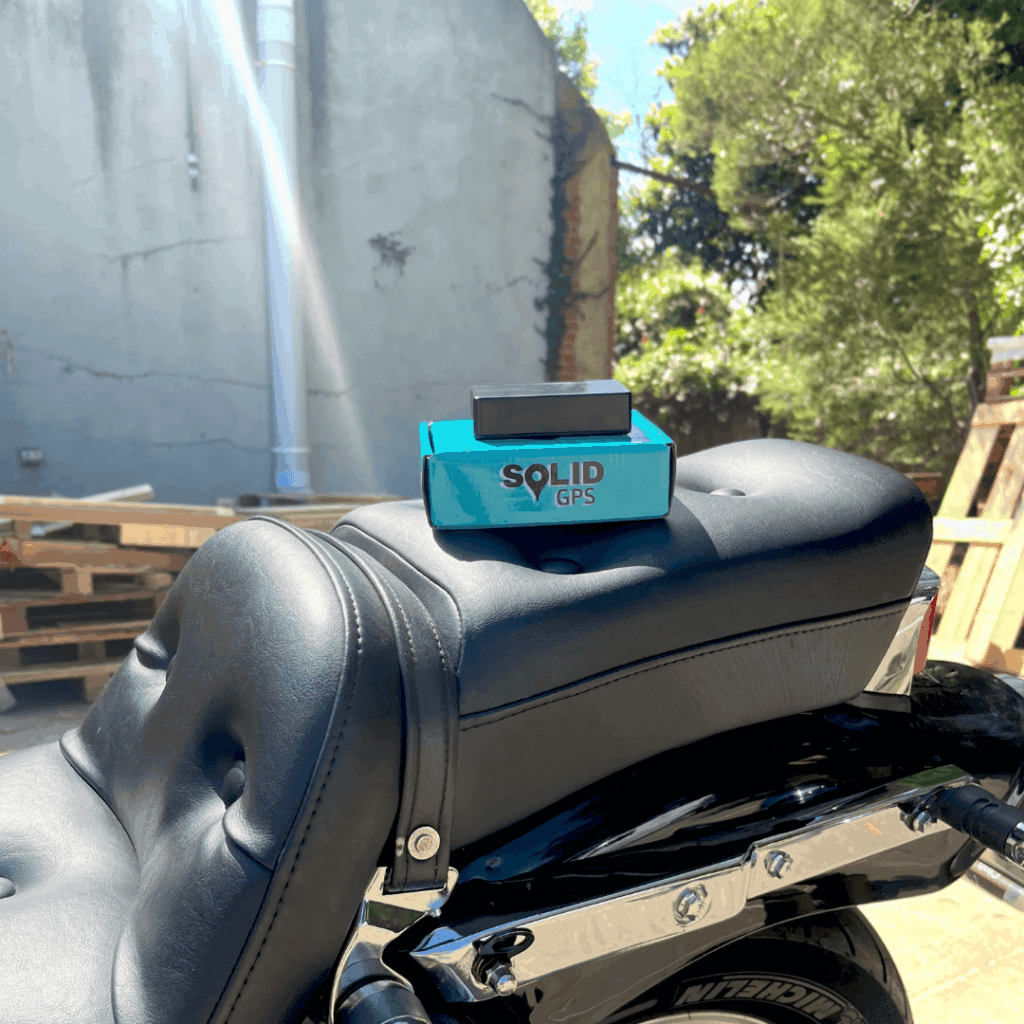 Solid GPS Tracker Mounted on a Motorcycle