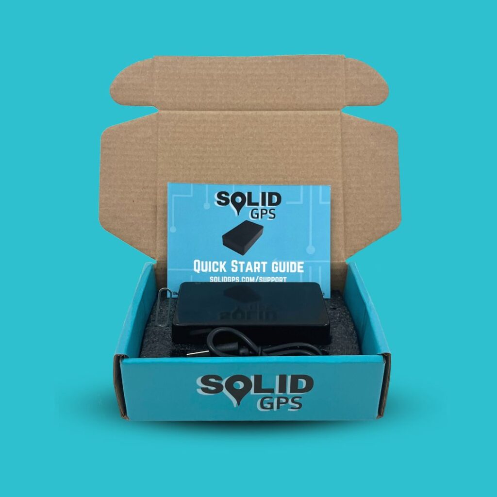 Solid GPS tracker inside the box