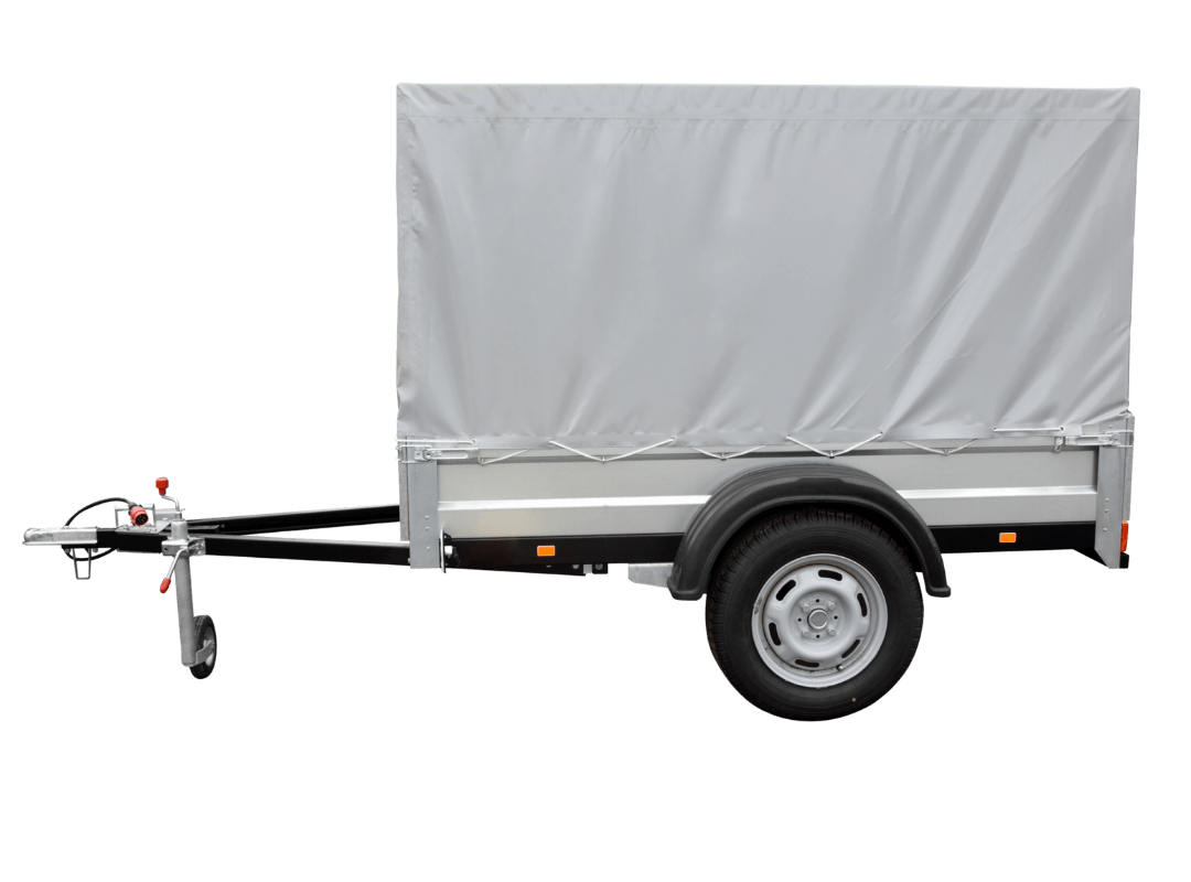 Trailer on transparent background Side view of an enclosed cargo trailer on transparent background